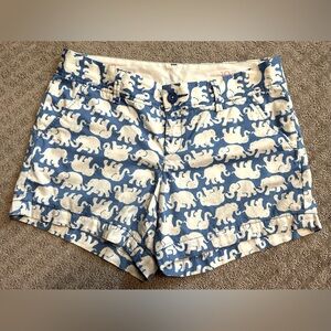 Lilly Pulitzer size 10 The Callahan Short. White and Blue Elephant Tusk in Sun.